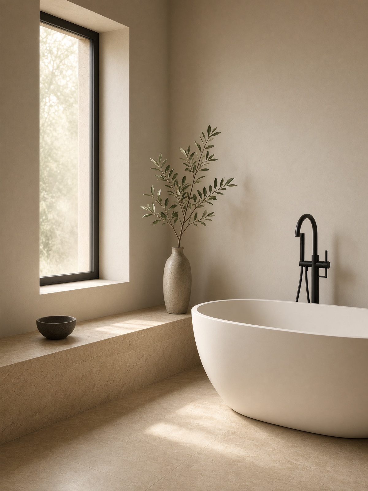 Qualicum Beach bathroom after a cream repaint
